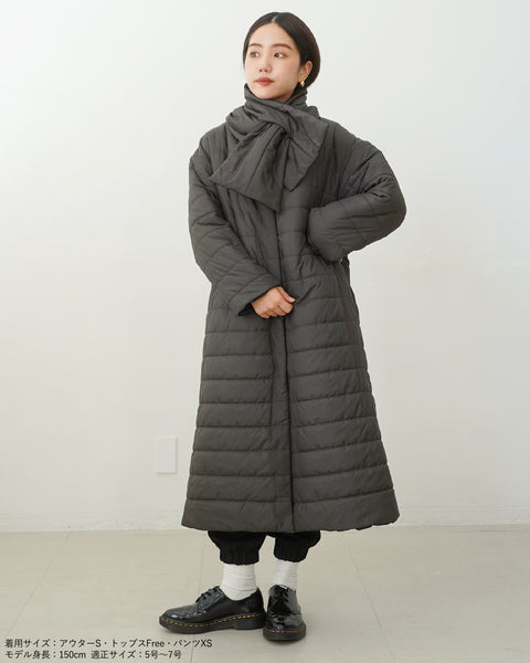 画像をギャラリービューアに読み込む, マフラー付きリバーシブル中綿コート【562】