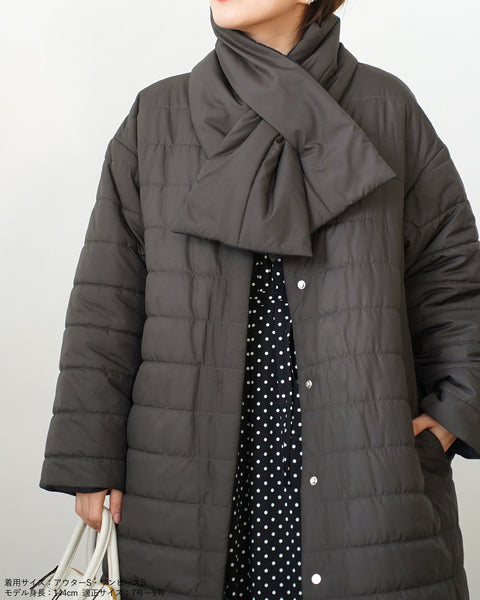 画像をギャラリービューアに読み込む, マフラー付きリバーシブル中綿コート【562】