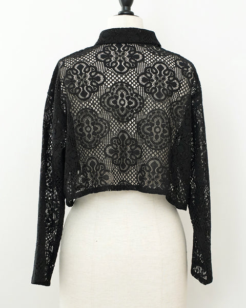 画像をギャラリービューアに読み込む, レースクロップドシャツ【654】