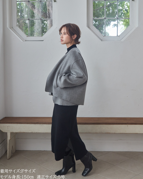 画像をギャラリービューアに読み込む, 低身長向けアウター/低身長向けコート/小柄アウター/小柄コート/アウター/コート/低身長/2025AW/ウールコート/国産上質生地/カシミヤ混