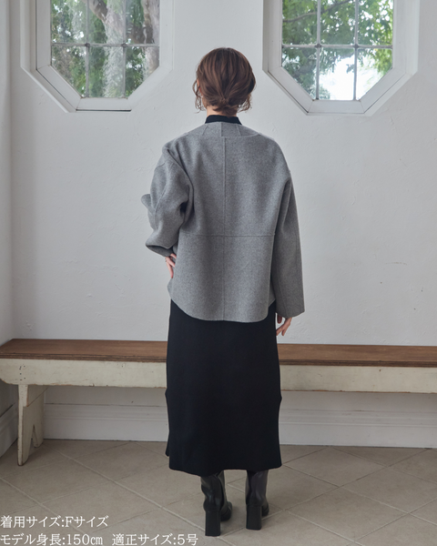 画像をギャラリービューアに読み込む, 低身長向けアウター/低身長向けコート/小柄アウター/小柄コート/アウター/コート/低身長/2025AW/ウールコート/国産上質生地/カシミヤ混