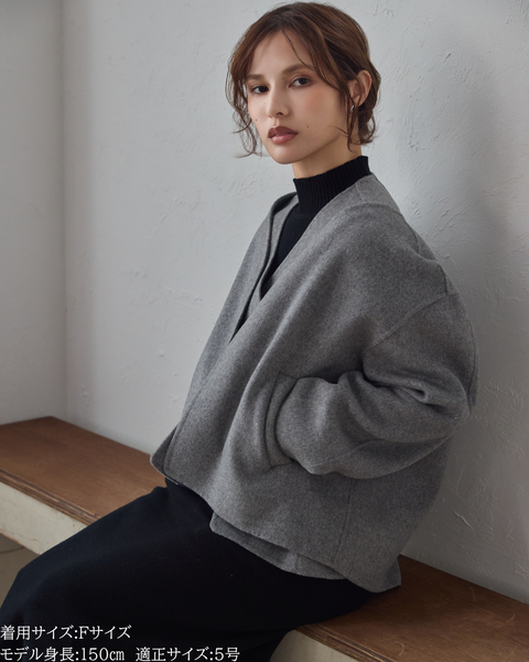 画像をギャラリービューアに読み込む, 低身長向けアウター/低身長向けコート/小柄アウター/小柄コート/アウター/コート/低身長/2025AW/ウールコート/国産上質生地/カシミヤ混