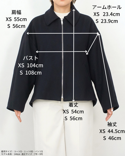 画像をギャラリービューアに読み込む, ZIPUPウールショートコート (Japan Fabric)【540】