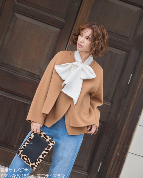 画像をギャラリービューアに読み込む, 低身長向けアウター/低身長向けコート/小柄アウター/小柄コート/アウター/コート/低身長/2025AW/ウールコート/国産上質生地/カシミヤ混