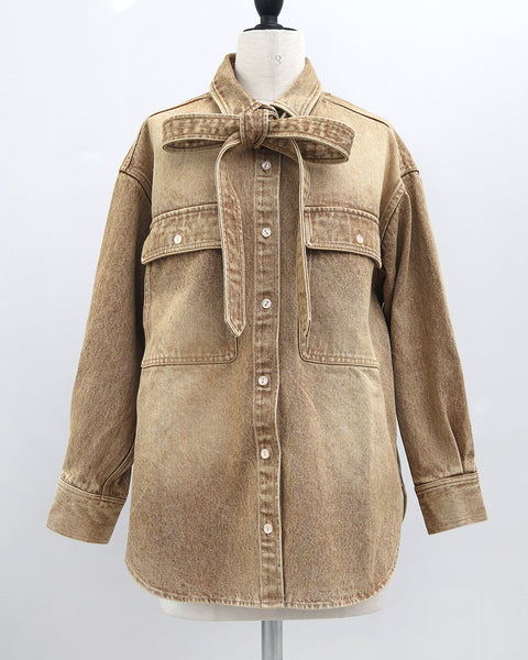 画像をギャラリービューアに読み込む, ウォッシュドデニムシャツ【817】