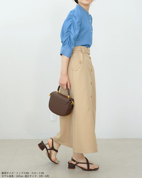 画像をギャラリービューアに読み込む, ベルト付きボタンAラインスカート【505】