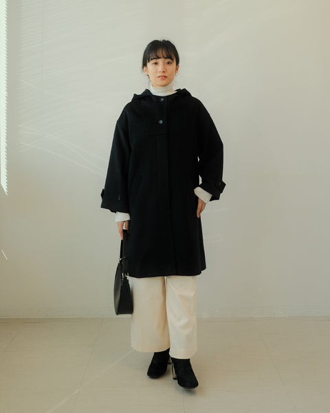 画像をギャラリービューアに読み込む, リラックスフードウールコート(Japan Fabric)【559】