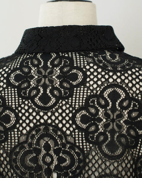 画像をギャラリービューアに読み込む, レースクロップドシャツ【654】