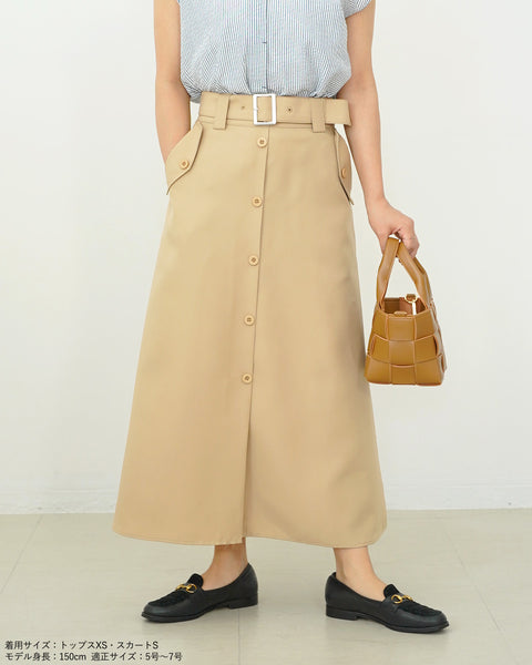 画像をギャラリービューアに読み込む, ベルト付きボタンAラインスカート【505】