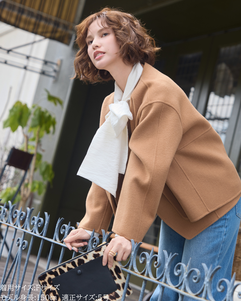 画像をギャラリービューアに読み込む, 低身長向けアウター/低身長向けコート/小柄アウター/小柄コート/アウター/コート/低身長/2025AW/ウールコート/国産上質生地/カシミヤ混