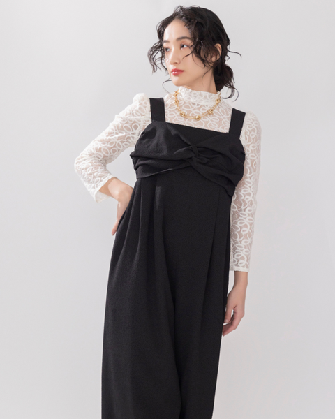 画像をギャラリービューアに読み込む, 低身長向けワンピース/低身長向けオケージョン/小柄オールインワン/オケージョン/低身長/2025S/小柄セレモニー/セレモニー/低身長ブランド/小柄ブランド/オールインワン/スーツ/小柄スーツ/小柄お出掛け服/セレモニー服