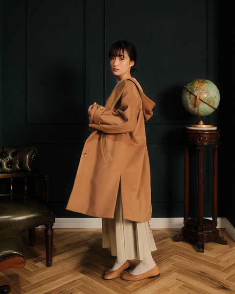 画像をギャラリービューアに読み込む, リラックスフードウールコート(Japan Fabric)【559】