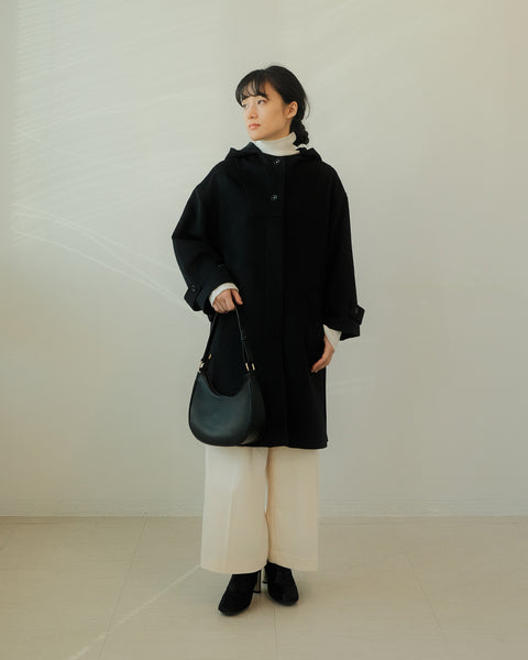 画像をギャラリービューアに読み込む, リラックスフードウールコート(Japan Fabric)【559】