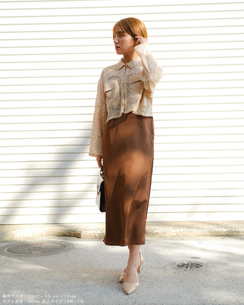 画像をギャラリービューアに読み込む, レースクロップドシャツ【654】