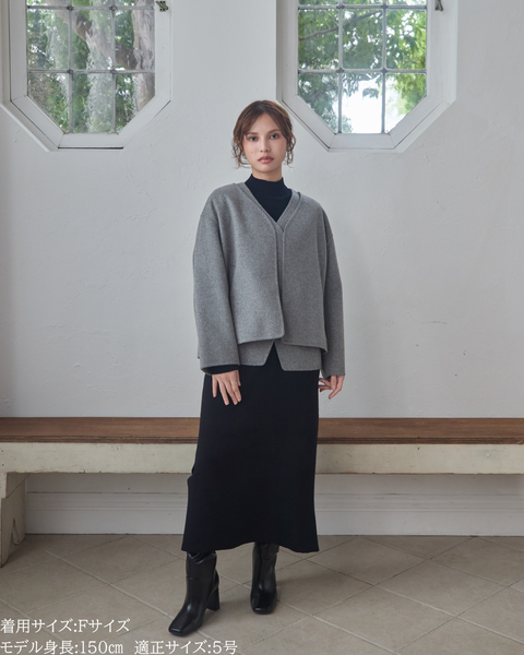 画像をギャラリービューアに読み込む, 低身長向けアウター/低身長向けコート/小柄アウター/小柄コート/アウター/コート/低身長/2025AW/ウールコート/国産上質生地/カシミヤ混