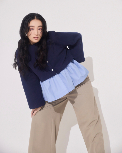 画像をギャラリービューアに読み込む, 低身長用トップス/小柄用/低身長/小柄羽織/カーディガン/低身長ブランド/小柄ブランド/フリルカーディガン/小柄カーディガン/小柄トップス/デザイントップス/韓国