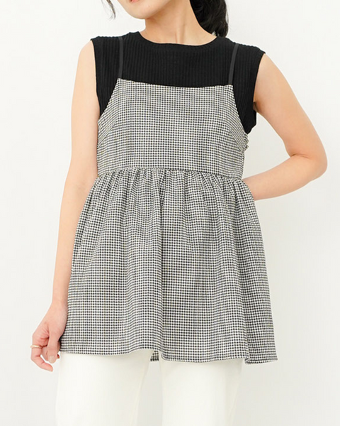 画像をギャラリービューアに読み込む, ギンガムキャミソールビスチェ【640】