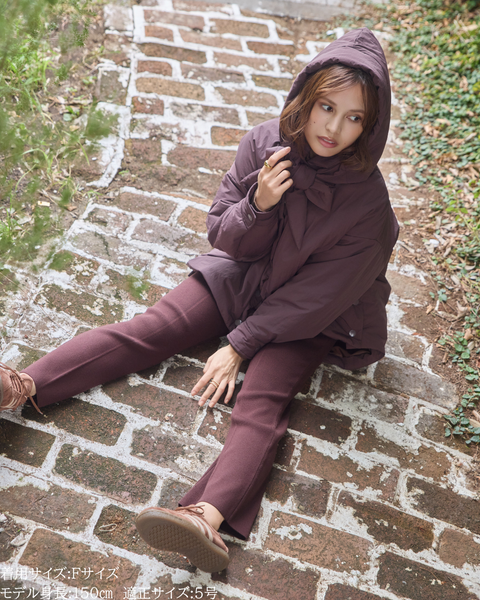 画像をギャラリービューアに読み込む, 低身長向けアウター/低身長向けコート/小柄アウター/小柄コート/アウター/コート/低身長/2025AW/パッファーコート/中綿コート/リボン/コーチ風ジャケット