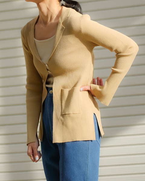 画像をギャラリービューアに読み込む, ラペルカーディガン【643】