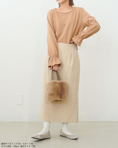 画像をギャラリービューアに読み込む, ヘリンボーンウールスカート(Japan Fabric)【567】