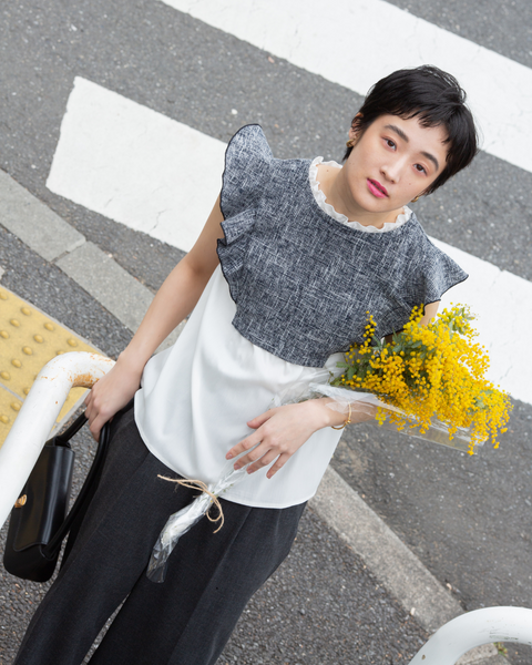 画像をギャラリービューアに読み込む, ツイードドッキングブラウス【763】