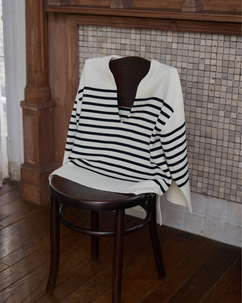 画像をギャラリービューアに読み込む, 低身長向けトップス/低身長用/小柄ワトップス/小柄用/147㎝/SSサイス/XSサイズ/ボーダーニット/ニット/低身長ニット/短丈/秋冬春/深V