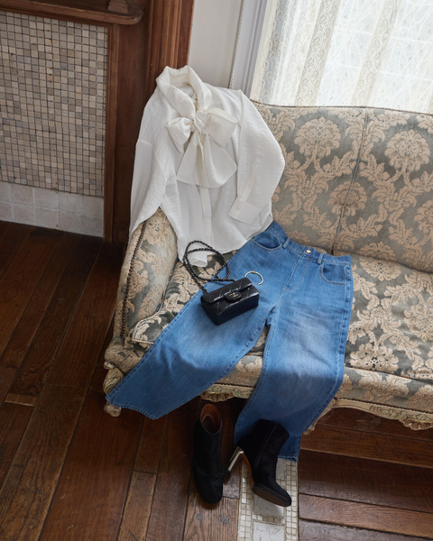 画像をギャラリービューアに読み込む, 小柄ブランド/低身長ブランド/低身長/小柄/小柄シャツ/ブラウス/ボウタイブラウス/リボンブラウス/取り外し可能/セルロース生地/上質素材/147㎝/Sサイズ