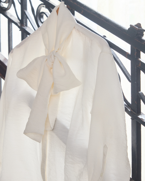 画像をギャラリービューアに読み込む, 小柄ブランド/低身長ブランド/低身長/小柄/小柄シャツ/ブラウス/ボウタイブラウス/リボンブラウス/取り外し可能/セルロース生地/上質素材/147㎝/Sサイズ