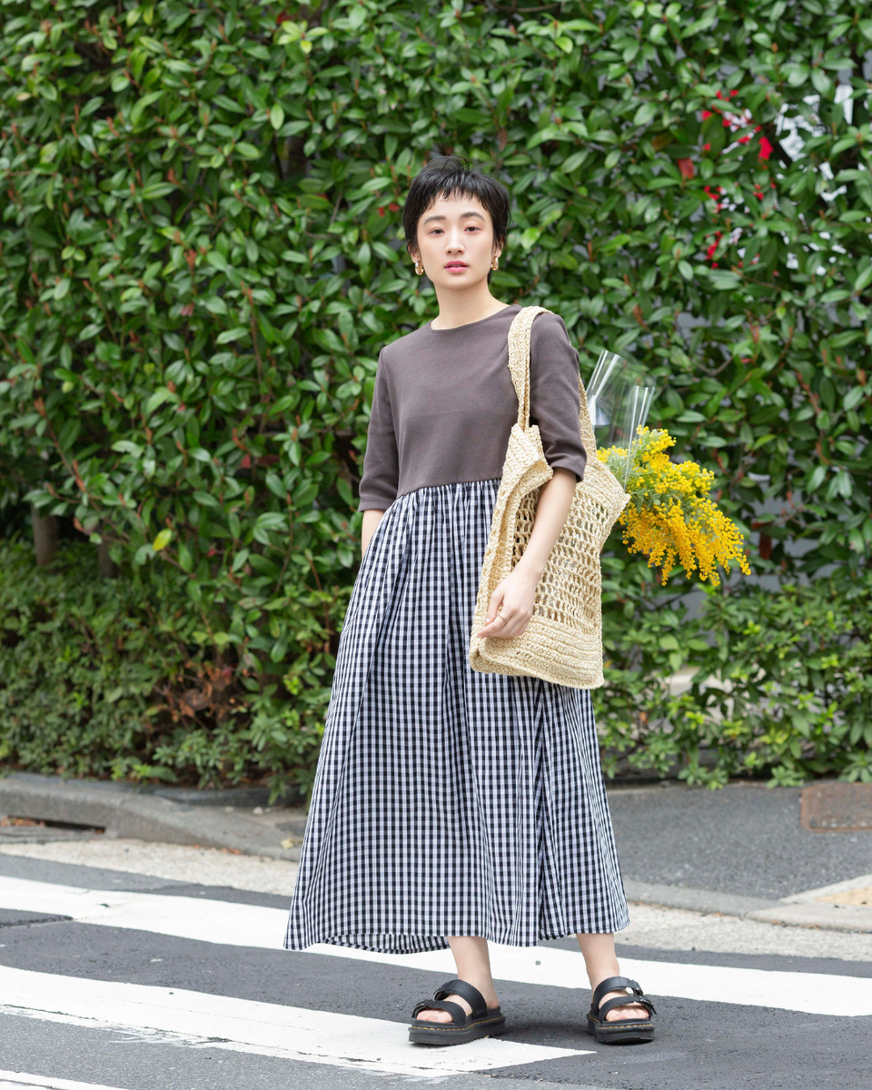 147_ichi_yon_nana】ドッキングフレアワンピース|低身長さん 147_ichi_yon_nana】ドッキングフレアワンピース|低身長さん