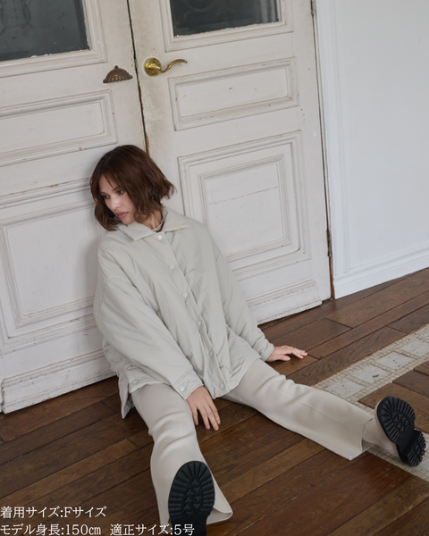 画像をギャラリービューアに読み込む, 低身長向けアウター/低身長向けコート/小柄アウター/小柄コート/アウター/コート/低身長/2025AW/パッファーコート/中綿コート/リボン/コーチ風ジャケット