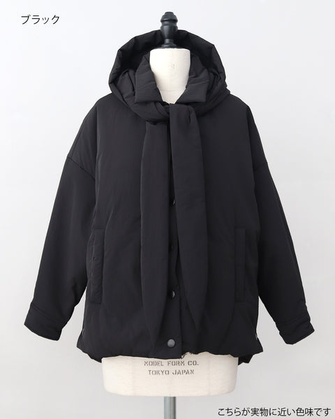 画像をギャラリービューアに読み込む, 低身長向けアウター/低身長向けコート/小柄アウター/小柄コート/アウター/コート/低身長/2025AW/パッファーコート/中綿コート/リボン/コーチ風ジャケット