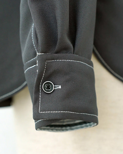 画像をギャラリービューアに読み込む, ストライプ配色シャツジャケット(セットアップ可能)【528】