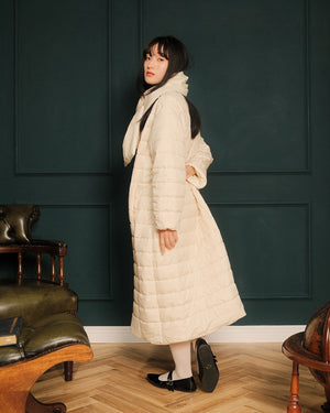 マフラー付きリバーシブル中綿コート【562】