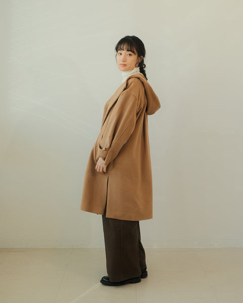 画像をギャラリービューアに読み込む, リラックスフードウールコート(Japan Fabric)【559】