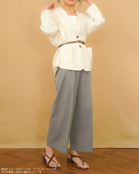 画像をギャラリービューアに読み込む, タックワイドパンツ(セットアップ可能)【622】
