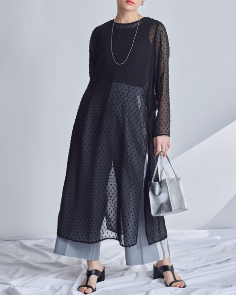 画像をギャラリービューアに読み込む, 小柄/低身長/低身長用/低身長ワンピース/小柄ワンピース/スリットワンピース/シアーワンピース/低身長シアーワンピース/レオヤード/低身長コーデ