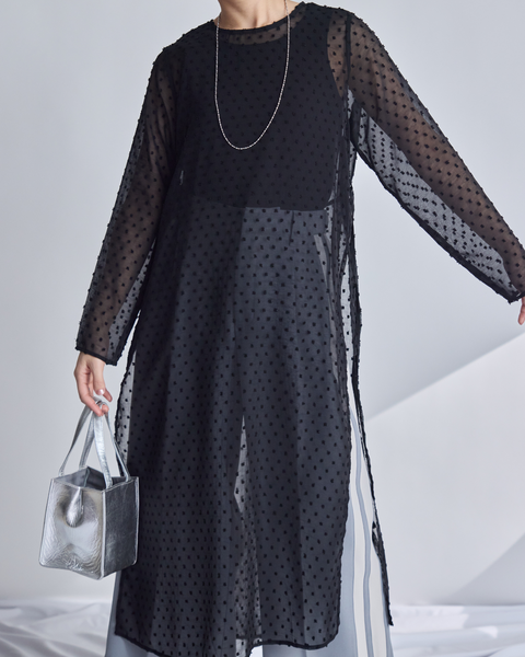 画像をギャラリービューアに読み込む, 小柄/低身長/低身長用/低身長ワンピース/小柄ワンピース/スリットワンピース/シアーワンピース/低身長シアーワンピース/レオヤード/低身長コーデ