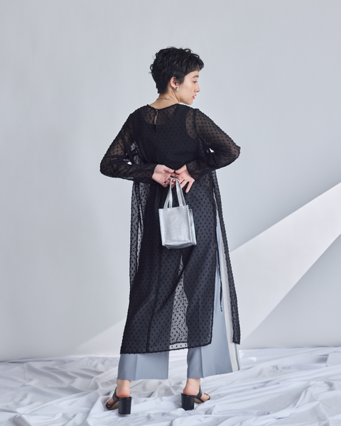 画像をギャラリービューアに読み込む, 小柄/低身長/低身長用/低身長ワンピース/小柄ワンピース/スリットワンピース/シアーワンピース/低身長シアーワンピース/レオヤード/低身長コーデ