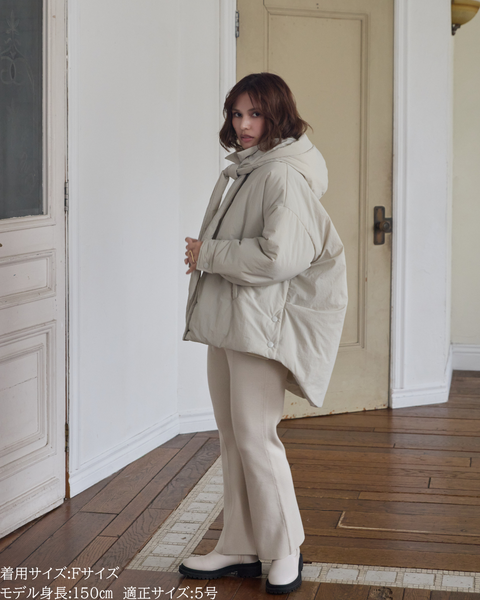 画像をギャラリービューアに読み込む, 低身長向けアウター/低身長向けコート/小柄アウター/小柄コート/アウター/コート/低身長/2025AW/パッファーコート/中綿コート/リボン/コーチ風ジャケット