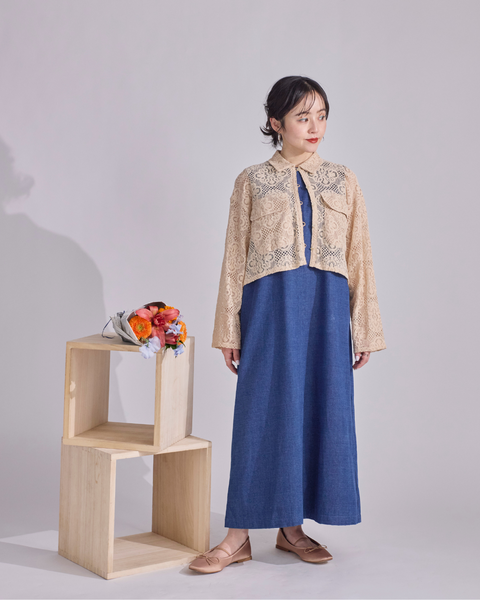 画像をギャラリービューアに読み込む, 低身長ワンピース/低身長用/小柄ワンピース/小柄用/147㎝/SSサイス/XSサイズ/ワンピース/デニムワンピース/デニム/低身長用デニムワンピース/小柄デニムワンピース