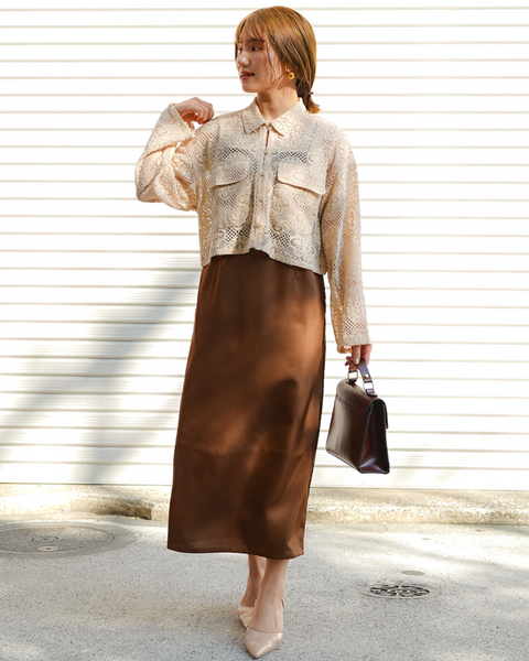 画像をギャラリービューアに読み込む, レースクロップドシャツ【654】