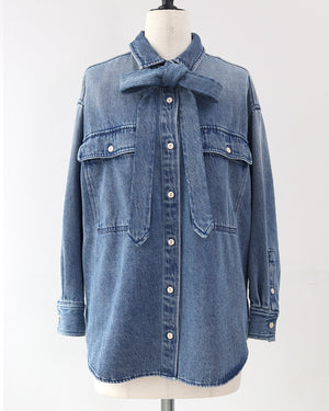ウォッシュドデニムシャツ【817】