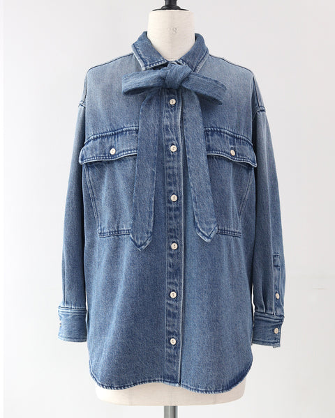 画像をギャラリービューアに読み込む, ウォッシュドデニムシャツ【817】