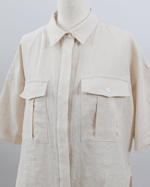 画像をギャラリービューアに読み込む, コットンリネンツイルシャツ(セットアップ可能)(Japan Fabric)【766】