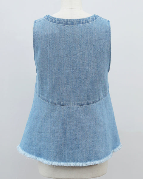 画像をギャラリービューアに読み込む, フリンジデニムトップス(セットアップ可能)【783】