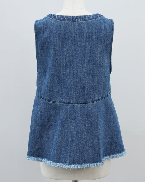 画像をギャラリービューアに読み込む, フリンジデニムトップス(セットアップ可能)【783】