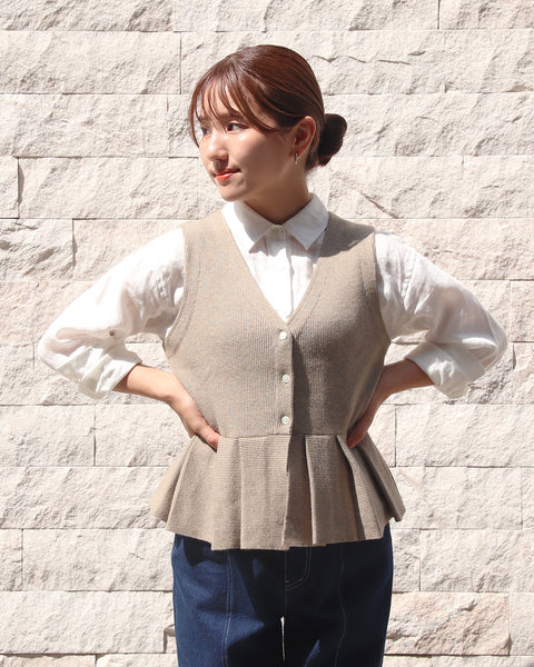 画像をギャラリービューアに読み込む, ぺプラムニットジレ【706】