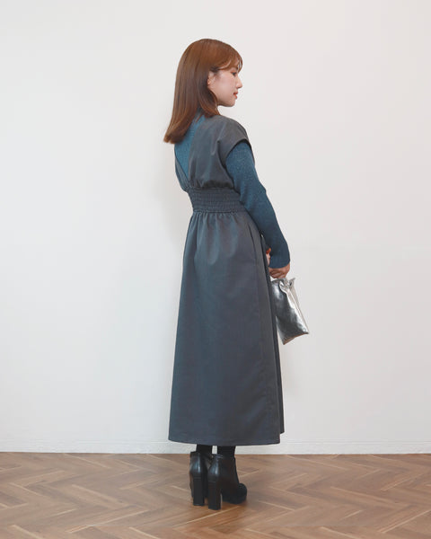 画像をギャラリービューアに読み込む, ハイウエストⅤジャンパースカート【694】