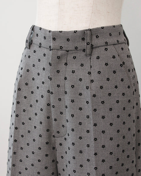 画像をギャラリービューアに読み込む, フロッキープリント花柄パンツ(セットアップ可能)【714】