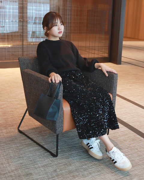 画像をギャラリービューアに読み込む, 低身長スカート/小柄スカート/低身長スカート/お直しいらず/低身長用/小柄用/低身長用ボトム/スパンコールスカート/小柄用スパンコールスカート/キラキラ/韓国